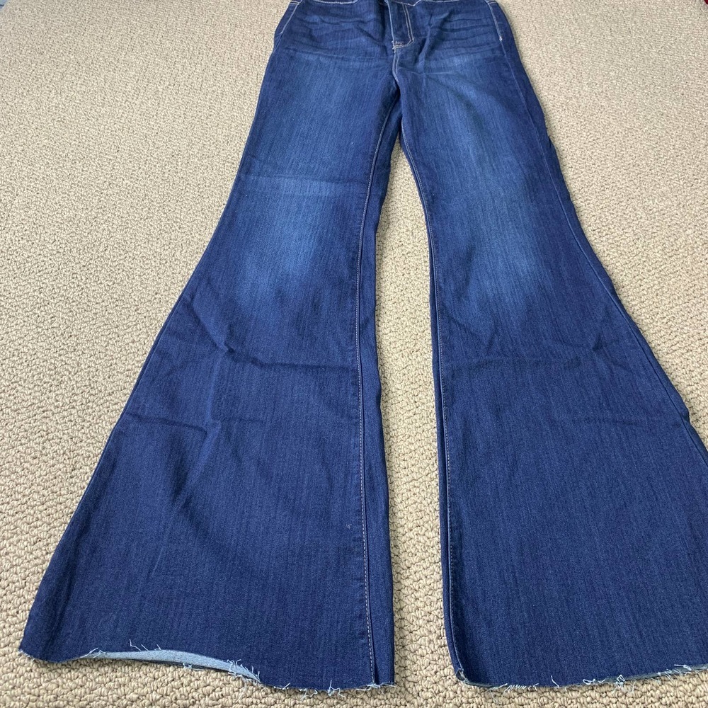 Denim‎ X Nellie Mae Womens Jeans Size 9 Juniors Blue Dark Wash Denim Flared NWT